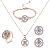 Colar com Pingente de Brincos com Pedras de Diamante de Novo Design de Nicho Transfronteiriço Conjunto de Moda Brincos Festivos Versáteis Que Realçam a Tez