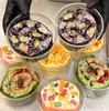 Caixa para Cortar Frutas, Gelatina de Leite de Coco, Caixa de Embalagem para Gelatina de Coco, Tigela para Sobremesa, Copo para Pudim de Iogurte, Bolo, Salada de Frutas, Tigela para Gelo Raspado
