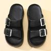 Sandalias de suela gruesa para mujer para uso exterior, sandalias y pantuflas realzadoras antideslizantes, EVA resistente al desgaste, sensación de alta gama, verano transpirable, pantuflas que no huelen a pies