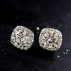 Pendientes de plata de ley 925 al por mayor, pendientes de diamantes cuadrados, pendientes de moda coreana, elegantes joyas de plata de ley que combinan con todo para mujer.
