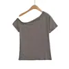 Nuevo Top de Mujer de Verano 2026 Ajustado Corto Versátil Pura Pasión Estilo Americano Chica Picante Camiseta de Manga Corta de un Solo Hombro