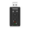 Placa de som USB 7.1 placa de som ligada 7.1channel de som 7.1 Placa de som externa do computador