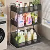Prateleira de armazenamento para banheiro, prateleira de armazenamento integrada de vários níveis para chão para banheiro, vaso sanitário, máquina de lavar e espaços estreitos