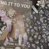 Tomoni Adesivo de Unha Anaglifo DIY Explosivo Exquisito Complexo Adesivo de Unha Joia Colorida de Florzinhas de Alto Nível