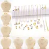 Conjunto de Collar y Pendientes Pequeños y Exquisitos de Acero de Titanio con Baño de Oro de 18K, Sencillo Elegante, Lujo Accesible y Cadena para Clavícula que No se Desvanece