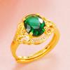 Anel de cristal de zircão colorido micro-incrustado transfronteiriço Vietnã areia ouro europeu e americano moda banhado a cobre 24k anel feminino anel de dedo aberto