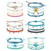 Nuevo Conjunto de Pulseras Trenzadas Arcoíris de Hilo con Cuentas de Estilo Étnico, Sencillo y Moderno, Superventas Transfronterizo Multicapa