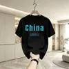 Camiseta de Manga Curta 100% Algodão Puro de Peso Pesado para Homens, Verão com Caimento Solto, Marca Nicho Tendência com Estampa de Letras, Roupa de Manga Meia-Manga, Tendência