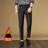 Calça Social Masculina Estilo Coreano Slim Fit, Casual de Negócios, Novo Estilo Primavera e Outono 2026, Calça de Terno Cropped para Homens