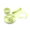 Conjunto de Louça Infantil de Grau Alimentício Talheres para Alimentação Complementar de Bebês Tigela Chinelo Colher Prato de Jantar Colher Garfo Conjunto de 5 Peças