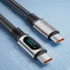 Adecuado para Apple Huawei 6070 IPHONE15 carga rápida PD con pantalla digital en tiempo real cable de datos carga súper rápida de 100W