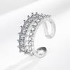 Explosiones transfronterizas Suministro de fábrica Meilong anillo de diamantes de doble fila para mujer moda europea y americana exquisita joyería de circonita al por mayor