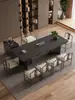Mesa de Centro de Pizarra de Piedra de Lujo, Juego Moderno de Mesa y Sillas para el Té, Sencillo y Elegante con un Toque de Alta Gama, Mesa para Ceremonia del Té de Oficina, Mesa para Preparar Té