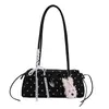 Bolsa Baguete Floral Doce Única para Mulheres 2026 Nova Moda Tendência Estilo Girly Bolsa de Ombro com Laço