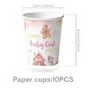 Amazon Galleta de Jengibre Niña Fiesta de Baby Shower Hola Niña Banner Decoraciones para el Lugar Platos de Papel Vasos de Papel