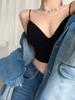 Colete de alça francês com almofada peitoral uma peça quente menina fio beleza cueca costas sutiã de peito base sexy das mulheres