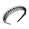 Diadema de Pedrería con Dientes de Amazon, Pinza para el Cabello de Pedrería Antideslizante, Pasador de Cabello Elegante y Versátil para Mujer, Accesorio para el Cabello para Lavarse la Cara, Diadema