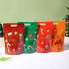 Bolsa de Tote Roja Navideña de Pie con Exquisito Estampado de Dibujos Animados, Empaque para Dulces, Bolsa de Regalo Sellada para Comercio Transfronterizo en Europa y América