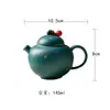 Tetera de Cerámica de Alta Gama con Acentos Dorados para Uso Doméstico, con Agujero para Bola de Filtro, Tetera de Mano Estilo Vintage, Juego de Té Kung Fu