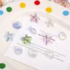 Cuentas de Vidrio Galvanizado Estrella de Mar Ab concha Agujero Recto Cuentas Sueltas Pulsera de Abalorios Hecha a Mano DIY Llavero Accesorios de Joyería