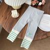 Roupas Leggings Infantis Femininas de Primavera e Outono Estilo Western Infantil Personalidade Marca Tendência Letra de Desenho Fio Elástico Calças de Roupa Externa