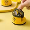 Patinho Amarelo Mini Ventosa Afiador de Facas Doméstico Multifuncional Ferramenta de Afiação de Facas de Cozinha Pedra de Afiar Facas Dupla Face Artefato de Afiação de Facas
