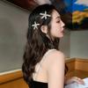 Estrella de Mar Perlada Pasador de Perlas Clip de Hada Tocado Clip Superior Mori Accesorios para el Cabello Rojo Cibernético Corea del Sur Pasador Dorado de Nicho