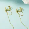 Clip de oreja y gancho de oreja de borla de vid, diseño de nicho apilable, cadena geométrica única, clip de doble capa para el cartílago de la oreja, accesorio para oreja sin perforar