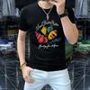 Camiseta de manga corta con cuello redondo para hombre, diseño de explosión de moda de verano, con estampado de personalidad, de media manga, estilo jersey.