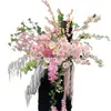 Arreglos Florales Artificiales para Bodas, Arcos en Forma de Cuerno, Columnas Florales Grandes, Flores de Cascada Estilo Bosque, Decoración de Escenario y Paisajismo para Salones de Bodas