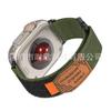 Adecuado para Correa de Apple Watch Lona de Nylon Etiqueta de Cuero Appleiwatch110 Bucle Correa de Velcro 49mm