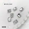 Joias para Unhas Artísticas de Açúcar Rochoso Diamantado Retangular Ângulo Reto Fundo Pontiagudo Diamante Quadrado Cubo de Gelo de Açúcar Pedras Strass para Unhas de Vidro Atacado Strass de Cristal