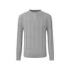 Yidao Vintage 2026 Outono Novo Retrô Gola Henley Canelada Suéter de Tricô Casual Masculino Top de Lã