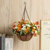 Venta al por mayor del fabricante Cesta de cubo tejida Cesta de flores Hotel Hogar Balcón Jardinería Arte en madera Maceta colgante tejida Jarrón