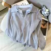 Suéter de tricô feminino para primavera e outono, design de nicho, falso duas peças, color-blocking, top listrado, branco
