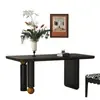 Mesa de Comedor Nórdica Negra de Madera Maciza para Uso Doméstico, Rectangular, Simple, Mesa de Comedor Retro, Mesa de Trabajo Creativa Pequeña para Apartamento, Lujo Ligero