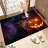 Felpudo de Halloween Transfronterizo Resistente a la Suciedad del Baño Terciopelo de Cristal Absorbente Antideslizante Felpudo para Puerta de Entrada Alfombra de Halloween