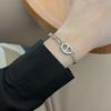 Pulsera Retro de Moda Dongdaemun estilo Coreano Nariz de Cerdo para Mujer ins Personalizada Simple Plata Tailandesa Estilo Frío Joyería de Mano de Moda