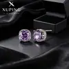 Brincos de Tarraxa Xuping Elegantes e Simples com Garra e Pedra Única, Modernos e Fáceis de Combinar para Uso Diário, Incrustados com Pedras Artificiais Coloridas, Atacado