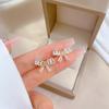 [Aço Titânio] Conjunto de Colar e Brincos Luxo Leve Diamante Completo Laço t Zircônio Personalizado Temperamento Banquete Brincos Colar