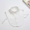 Cuello Falso de Encaje Bordado Hueco para Camisas de Mujer, Cuello Versátil de Capa Interior, Cuello Decorativo de Color Sólido Blanco y Negro