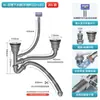 Lavabo para Lavar Verduras de Cocina Tubería de Desagüe Lavabo para Lavar Verduras A prueba de Olores Juego Completo Desagüe Doble Lavabo Doble Accesorios Dobles Tubería de Desagüe Antirretorno Olor