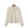 Ins estilo europeo y americano transfronterizo 2026 nueva moda elegante para mujer de oficina sudadera con cremallera de manga larga y cuello alto 4174807