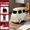 Bote de Basura Autobús Bebé 2026 Modelo Nuevo Gran Capacidad Habitación Infantil Lindo Dibujo Animado Forma de Coche Contenedor de Almacenamiento con Ruedas