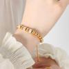 Pequeños adornos de mano con cuentas de diseño de nicho de diamantes de moda japonesa y coreana personalidad temperamento cuentas redondas acero de titanio con pedrería pulsera