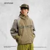 Chaqueta con Capucha Reflectante de Secado Rápido para Hombre Otoño Deportes de Montaña Ocio al Aire Libre Combinación de Colores Chaqueta Cortavientos