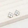 Pendientes Franceses Únicos de Lujo Accesible de Gama Alta con Forma de Rombo de Nácar para Mujer, Aguja de Plata S925, Pendientes de Moda Dulces Elegantes, Venta al por Mayor