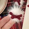 Grampo de cabelo pequeno Mori Maomao Bow High Color Value Hair Ball Grampo de cabelo frontal quebrado Grampo de cabelo Sweet Sister Bangs Side Clip