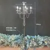 Adereços de Casamento, Decoração de Casamento, Iluminação de Caminho de Cristal Multi-Cabeças em Arte de Ferro Galvanizado Dourado, Luzes Decorativas de Palco em T