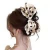 Presilha de Cabelo Dopamina Fofa para Mulheres com Grande Volume de Cabelo, Presilha Tubarão com Design de Seda e Cetim, Presilha Artística de Bolinhas
